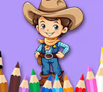 Carte de colorat: Cowboy