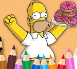 Carte de colorat: Simpson Donut